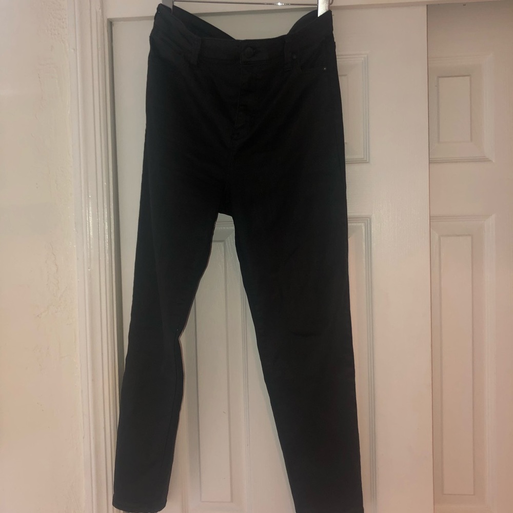 Pleather ankle skinny jeans
